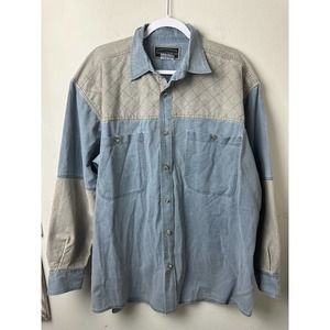 Field and Stream Men's Denim Two Tone Button Down XL